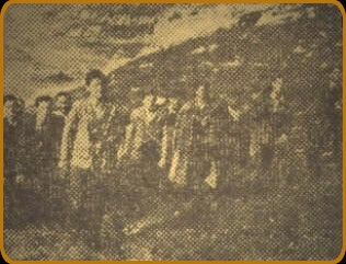 Victor Dragomirescu impreuna cu un grup de legionari, in munti...