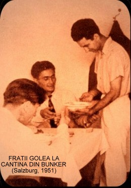 Fratii Golea la cantina din bunkãr (Salzurg, 1951)